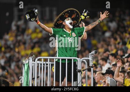 Columbus, Ohio, USA. September 2024. Die Fans der Columbus Crew feuern ihr Team gegen Orlando City SC in ihrem Spiel in Columbus, Ohio, an. Brent Clark/Cal Sport Media/Alamy Live News Stockfoto