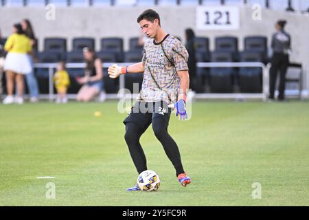 Columbus, Ohio, USA. September 2024. Torhüter Patrick Schulte (28), bevor er gegen Orlando City SC in Columbus, Ohio, spielte. Brent Clark/Cal Sport Media/Alamy Live News Stockfoto