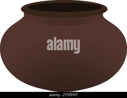 Ein brauner Krug oder Ton Wassertopf Utensil isoliert auf weißem Hintergrund Symbol Vektor Illustration Stock Vektor