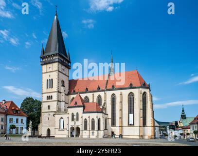 Basilika St. Giles (Kirche St. Aegidius) im gotischen und Renaissance-Stil, Rathausplatz (Radničné námestie) in Bardejov, Region Presov, Slowakei Stockfoto