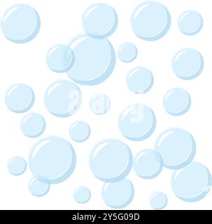 Badeschaum-Symbol in flachem Stil. Shampoo-Blasen-Vektor-Illustration auf isoliertem Hintergrund. Seifenblasen sind ein Zeichen für ein Geschäftskonzept. Stock Vektor