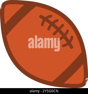 American Football-Legende im flachen Stil. Rugby-Ball-Vektorillustration auf isoliertem Hintergrund. Sportausrüstung ist ein Business-Konzept. Stock Vektor