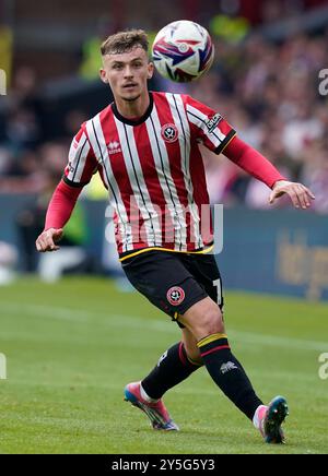 Sheffield, Großbritannien. September 2024. Harrison Burrows von Sheffield United während des Sky Bet Championship Matches in der Bramall Lane, Sheffield. Der Bildnachweis sollte lauten: Andrew Yates/Sportimage Credit: Sportimage Ltd/Alamy Live News Stockfoto
