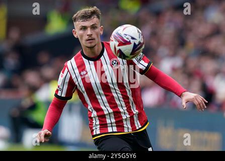 Sheffield, Großbritannien. September 2024. Harrison Burrows von Sheffield United während des Sky Bet Championship Matches in der Bramall Lane, Sheffield. Der Bildnachweis sollte lauten: Andrew Yates/Sportimage Credit: Sportimage Ltd/Alamy Live News Stockfoto