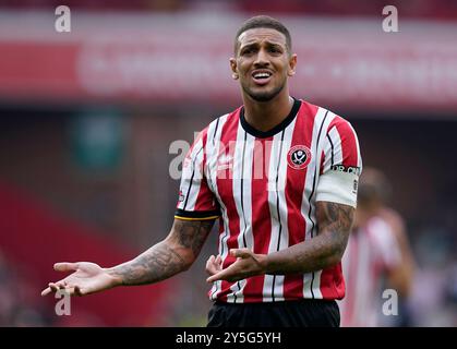 Sheffield, Großbritannien. September 2024. Vinícius Souza von Sheffield United während des Sky Bet Championship Matches in der Bramall Lane, Sheffield. Der Bildnachweis sollte lauten: Andrew Yates/Sportimage Credit: Sportimage Ltd/Alamy Live News Stockfoto