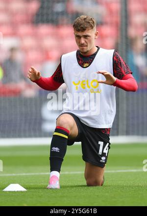 Sheffield, Großbritannien. September 2024. Harrison Burrows von Sheffield United während des Sky Bet Championship Matches in der Bramall Lane, Sheffield. Der Bildnachweis sollte lauten: Simon Bellis/Sportimage Credit: Sportimage Ltd/Alamy Live News Stockfoto