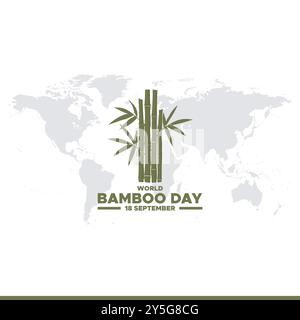 World Bambus Day, 18 September, Bambus Day Stock Illustration, Vektor Illustration, Banner, Post, Anzeigen Design, bearbeitbare Vorlage. Stock Vektor