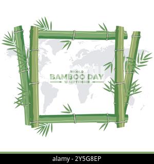 World Bambus Day, 18 September, Bambus Day Stock Illustration, Vektor Illustration, Banner, Post, Anzeigen Design, bearbeitbare Vorlage. Stock Vektor
