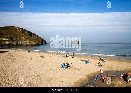 Der feine Strand am Portreath an der nördlichen Küste von cornwall Stockfoto