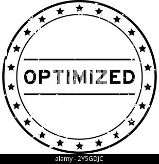Grunge schwarzer, optimierter, wortrunder Gummisiegelstempel auf weißem Hintergrund Stock Vektor