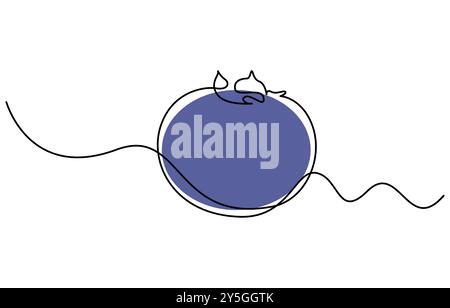 Blaubeeren-Vektor-Illustration. Einzeilige Illustration mit Bio-Blaubeere. Blaubeeren im durchgehenden Zeichnungsstil. Stock Vektor