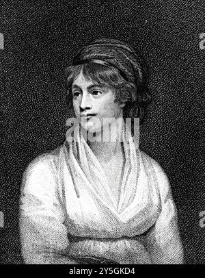 Mary Wollstonecraft (1759-1797) - Porträt, historischer Stich Stockfoto