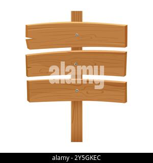 Vektorillustration von Holzschildern mit Schneekappen, ideal für Wintergrafiken. Stock Vektor