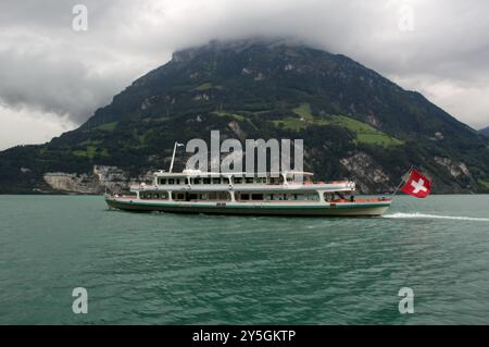 Motorschiff Europa am Vierwaldstättersee, Schweiz Stockfoto