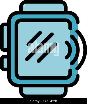 Smartwatch sendet Signalsymbol in modernem, ausgefülltem Umrissstil, geeignet für Websites, mobile Apps und Präsentationen Stock Vektor