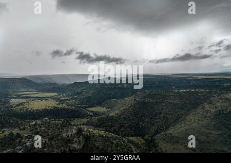 Drohnenblick über die Canadian River Gorge im Osten von New Mexico, USA Stockfoto