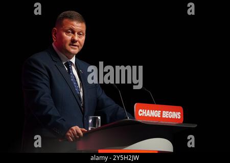 Ukrainischer Botschafter beim britischen General Valerii Zaluzhnyi während der Labour Party-Konferenz in Liverpool. Bilddatum: Sonntag, 22. September 2024. Stockfoto