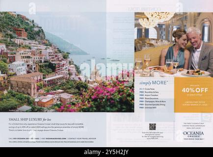 Entertainment and Lifestyle Magazine Advert, 2024, USA Stockfoto