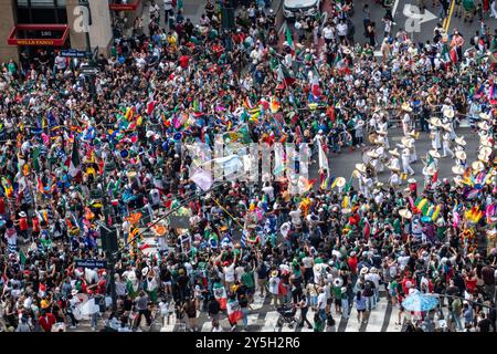 Die mexikanische Independence Day-Parade ist eine jährliche Feier entlang der Madison Avenue in Manhattan, 2024, New York City, USA Stockfoto