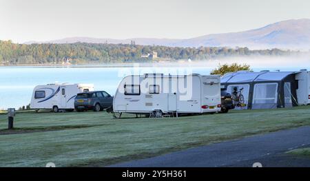 NORTH LEDAIG CARAVAN UND CAMPINGPLATZ IN DER NÄHE VON OBAN SCHOTTLAND GROSSBRITANNIEN Stockfoto