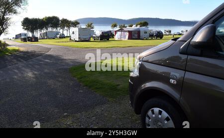 NORTH LEDAIG CARAVAN UND CAMPINGPLATZ IN DER NÄHE VON OBAN SCHOTTLAND GROSSBRITANNIEN Stockfoto