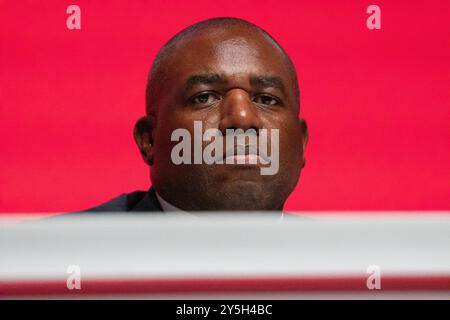 Liverpool, Großbritannien. September 2024. David Lammy Außenminister, Mitglied des Parlaments (MP) für Tottenham, Rede Liverpool UK. Bild: Garyroberts/worldwidefeatures.com Credit: GaryRobertsphotography/Alamy Live News Stockfoto