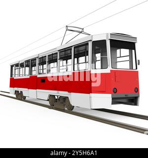Moderne Straßenbahn isoliert Stockfoto