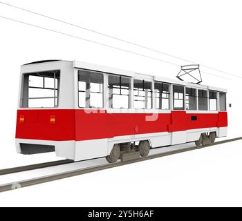 Moderne Straßenbahn isoliert Stockfoto