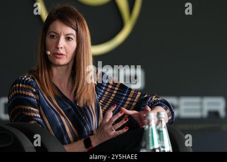 Costa Smeralda, Italien. Mai 2024. Lina Souloukou während der Kafd Globe Soccer Awards Europe Edition - Cala di Volpe, Costa Smeralda, Sardinien. Italien - Dienstag, 28. Mai 2024. Sport - Fußball . (Foto: Spada/LaPresse) Credit: LaPresse/Alamy Live News Stockfoto