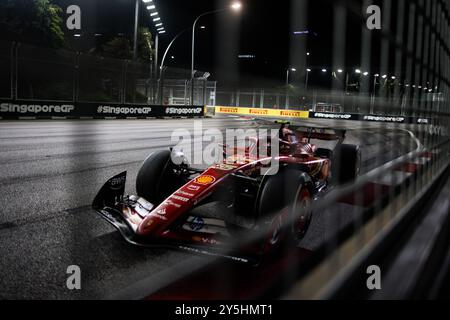 Singapur, Singapur. September 2024. 55 SAINZ Carlos (Spa), Scuderia Ferrari SF-24, Action während des Formel 1 Grand Prix von Singapur 2024, 18. Runde der Formel 1 Weltmeisterschaft 2024 vom 20. Bis 22. September 2024 auf dem Marina Bay Circuit in Singapur, Singapur - Foto Xavi Bonilla/DPPI Credit: DPPI Media/Alamy Live News Stockfoto