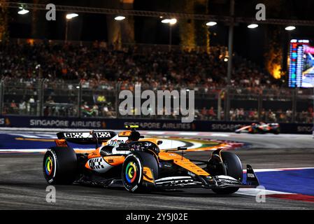 Singapur, Singapur. September 2024. Lando Norris (GBR) McLaren MCL38. Formel-1-Weltmeisterschaft, Rd 18, Grand Prix von Singapur, Sonntag, 22. September 2024. Marina Bay Street Circuit, Singapur. Quelle: James Moy/Alamy Live News Stockfoto