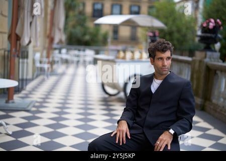 San Sebastian, Spanien. September 2024. Tamar Novas posiert während des 72. San Sebastian International Film Festivals am 22. September 2024 im Maria Cristina Hotel in Donostia/San Sebastian, Spanien. Quelle: Album/Alamy Live News Stockfoto