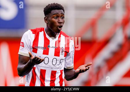 OSS, 22.09.2024 , Frans Heesen Stadium , Fußball, Keukenkampioen divisie , Saison 2024 / 2025 , Oss TOPSPIELER Leonel Miguel während des Spiels TOP Oss - FC Eindhoven Stockfoto