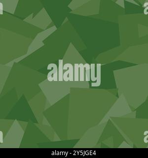 Grünes geometrisches nahtloses Vektormuster im Camo-Muster Stock Vektor
