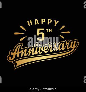 Ein frohes 5. Hochzeitstag. Design zum 5-jährigen Jubiläum. Vektor und Illustration. Stock Vektor
