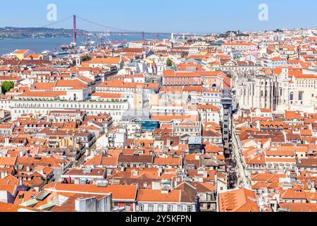 Luftaufnahme von Lissabon vom Castelo de San Jorge - St. George Castle-, Lisboa, Portugal Stockfoto
