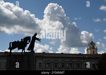 Denkmal für Großfürst Gediminas in Wilna, Litauen Stockfoto