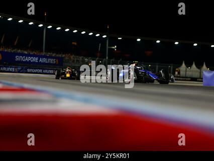 Singapur, Singapur. September 2024. 43 COLAPINTO Franco (ARG), Williams Racing FW46, Action während des Formel 1 Grand Prix von Singapur 2024, 18. Runde der Formel 1 Weltmeisterschaft 2024 vom 20. Bis 22. September 2024 auf dem Marina Bay Circuit in Singapur, Singapur - Foto DPPI Credit: DPPI Media/Alamy Live News Stockfoto