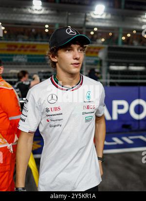 Singapur, Singapur. September 2024. KIMI ANTONELLI Andrea (ita), Juniorfahrer des Mercedes AMG F1 Teams, Porträt während des Formel 1 Grand Prix 2024 in Singapur, 18. Runde der Formel 1 Weltmeisterschaft 2024 vom 20. Bis 22. September 2024 auf dem Marina Bay Circuit in Singapur, Singapur - Foto DPPI Credit: DPPI Media/Alamy Live News Stockfoto