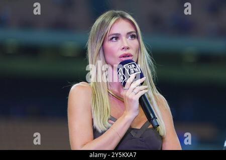 Mailand, Italien. September 2024. Diletta Leotta vor dem Fußballspiel der Serie A zwischen Inter und Mailand im San Siro Stadion in Mailand, Norditalien - Sonntag, 22. September 2024. Sport - Fußball . (Foto: Spada/Lapresse) Credit: LaPresse/Alamy Live News Stockfoto