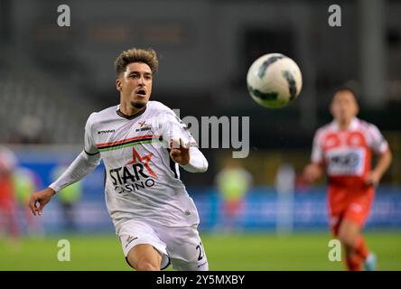 Leuven, Belgien. September 2024. OHL Oscar Gil wurde während eines Fußballspiels zwischen OH Leuven und KV Kortrijk am 22. September 2024 in Leuven am 8. Tag der Saison 2024-2025 der ersten Liga der „Jupiler Pro League“ der belgischen Meisterschaft gezeigt. BELGA FOTO JOHN THYS Credit: Belga News Agency/Alamy Live News Stockfoto