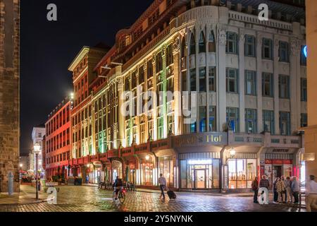 Speck Hof in Leipzig. Der Speck Hof ist die älteste erhaltene Einkaufspassage der Stadt Leipzig. Stockfoto