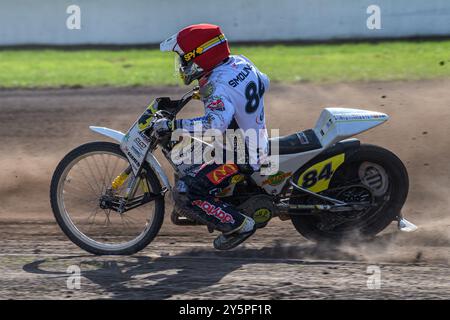 Roden, Niederlande. September 2024. Martin Smolinski (84) aus Deutschland in Aktion beim FIM Long Track World Championship Finale 5 im Speed Centre Roden, Roden, Niederlande am Sonntag, den 22. September 2024. (Foto: Ian Charles | MI News) Credit: MI News & Sport /Alamy Live News Stockfoto