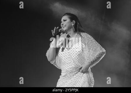 Madrid, Spanien. September 2024. Niña Pastori ( Maria Rosa Garcia) während einer Aufführung im Wizink Center am 22. September 2024 in Madrid, Spanien. Quelle: SIPA USA/Alamy Live News Stockfoto