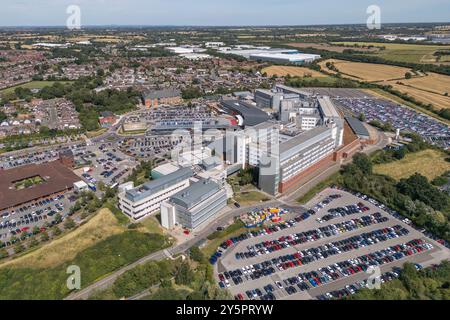 Luftaufnahme des University Hospital Coventry & Warwickshire, Coventry, Warwickshire, Großbritannien. Stockfoto