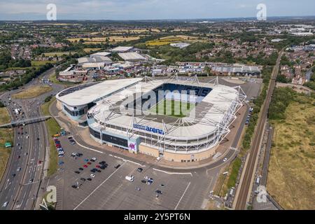 Aus der Vogelperspektive der Coventry Building Society Arena, Heimstadion des Coventry City FC, Coventry, Großbritannien. Stockfoto