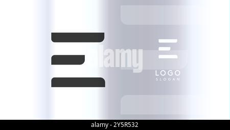 Auffallendes futuristisches Logo-Monogramm, schlanker minimalistischer Buchstabe E für innovatives Technologieunternehmen, Science Bio Lab, Sportelabel, futuristisch und kosmisch inspiriert Stock Vektor