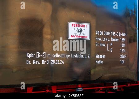 Berlin, 22. September 2024: Ein Eisenbahnfest findet im Bahnbetriebswerk Schöneweide statt. Stockfoto