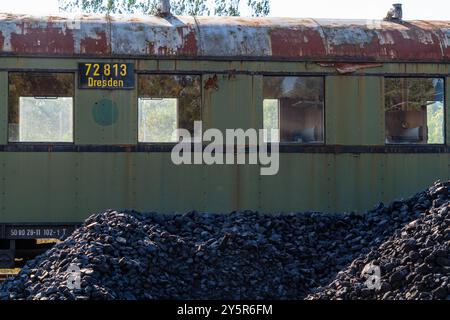 Berlin, 22. September 2024: Ein Eisenbahnfest findet im Bahnbetriebswerk Schöneweide statt. Stockfoto