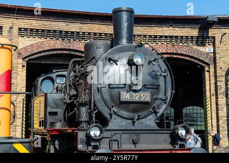 Berlin, 22. September 2024: Ein Eisenbahnfest findet im Bahnbetriebswerk Schöneweide statt. Stockfoto